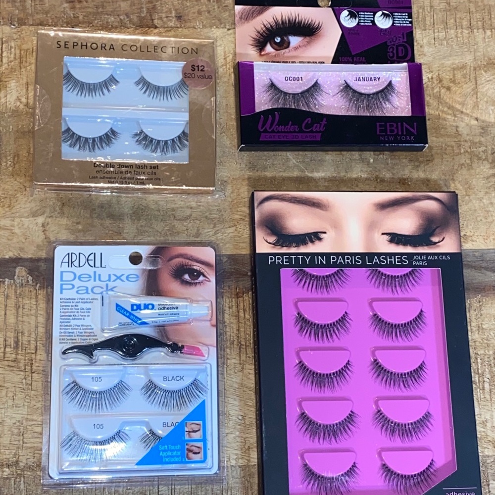 10 pairs ASST Lashes-with glue and applicator